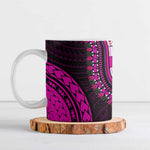 African Dashiki and Polynesian Pattern Ceramic Mug Pink