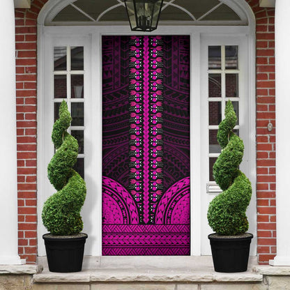 African Dashiki and Polynesian Pattern Door Cover Pink