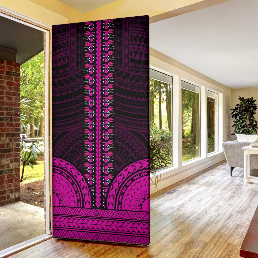 African Dashiki and Polynesian Pattern Door Cover Pink