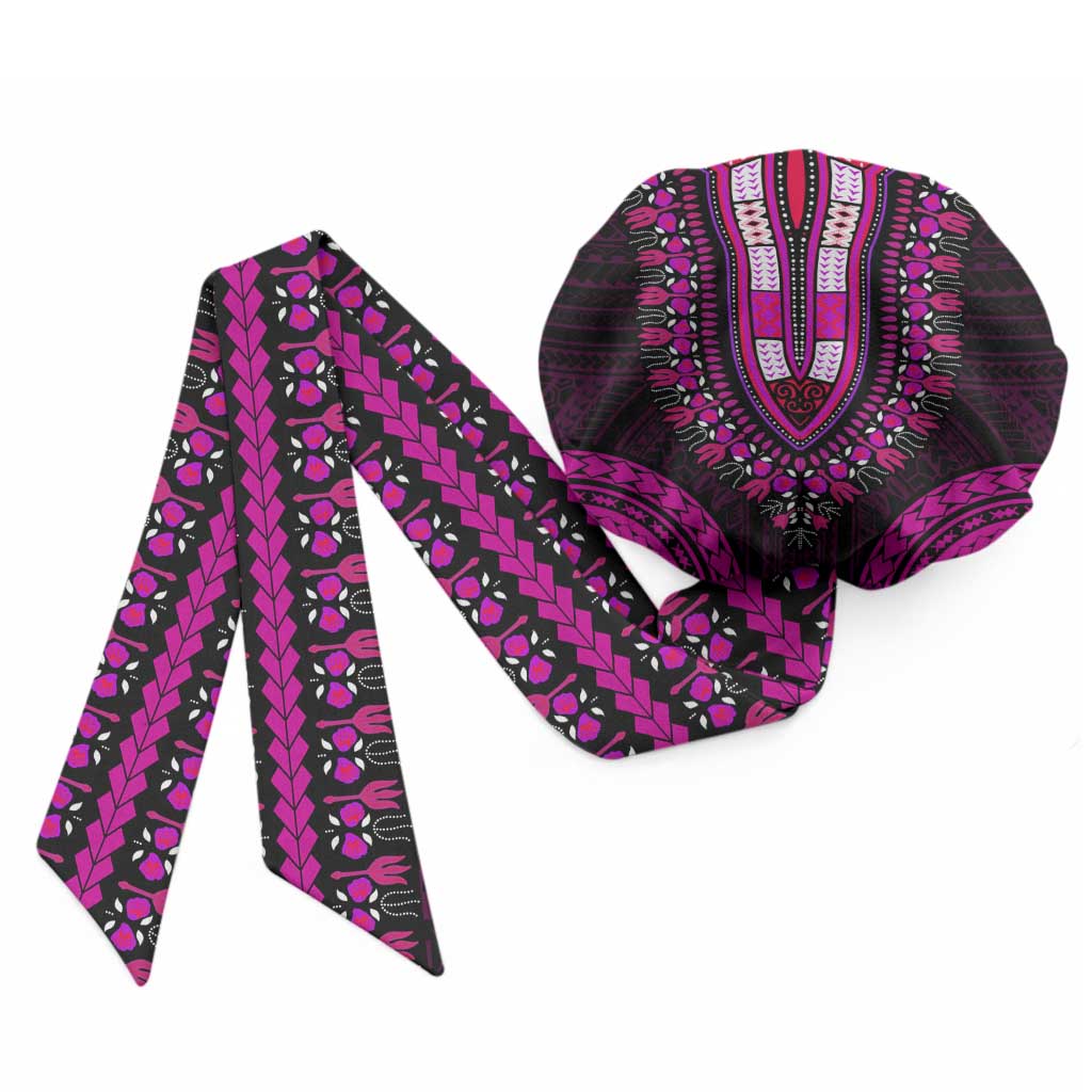 African Dashiki and Polynesian Pattern Easy Headwrap Pink