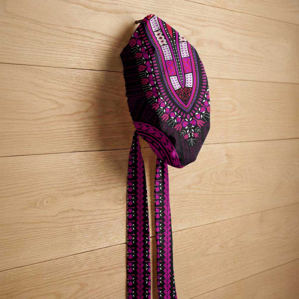 African Dashiki and Polynesian Pattern Easy Headwrap Pink