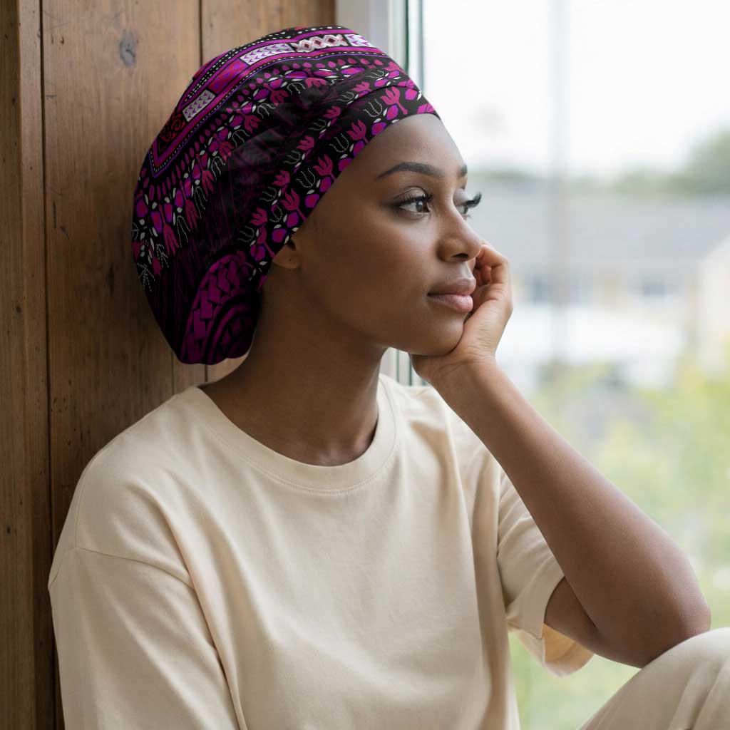 African Dashiki and Polynesian Pattern Easy Headwrap Pink