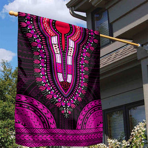 African Dashiki and Polynesian Pattern Garden Flag Pink