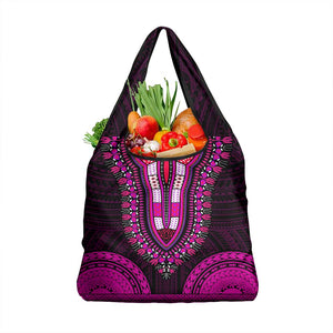 African Dashiki and Polynesian Pattern Grocery Bag Pink