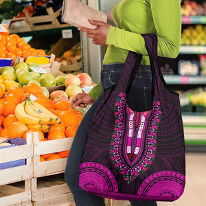 African Dashiki and Polynesian Pattern Grocery Bag Pink