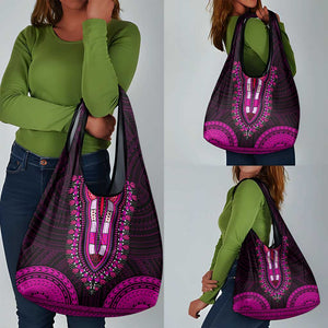 African Dashiki and Polynesian Pattern Grocery Bag Pink