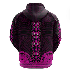 African Dashiki and Polynesian Pattern Hoodie Pink