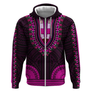 African Dashiki and Polynesian Pattern Hoodie Pink