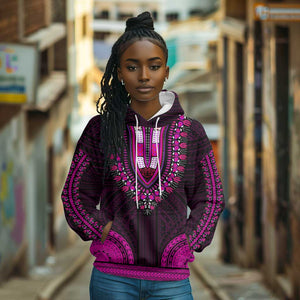 African Dashiki and Polynesian Pattern Hoodie Pink