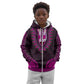 African Dashiki and Polynesian Pattern Kid Hoodie Pink