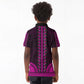 African Dashiki and Polynesian Pattern Kid Polo Shirt Pink