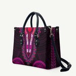 African Dashiki and Polynesian Pattern Leather Bag Pink