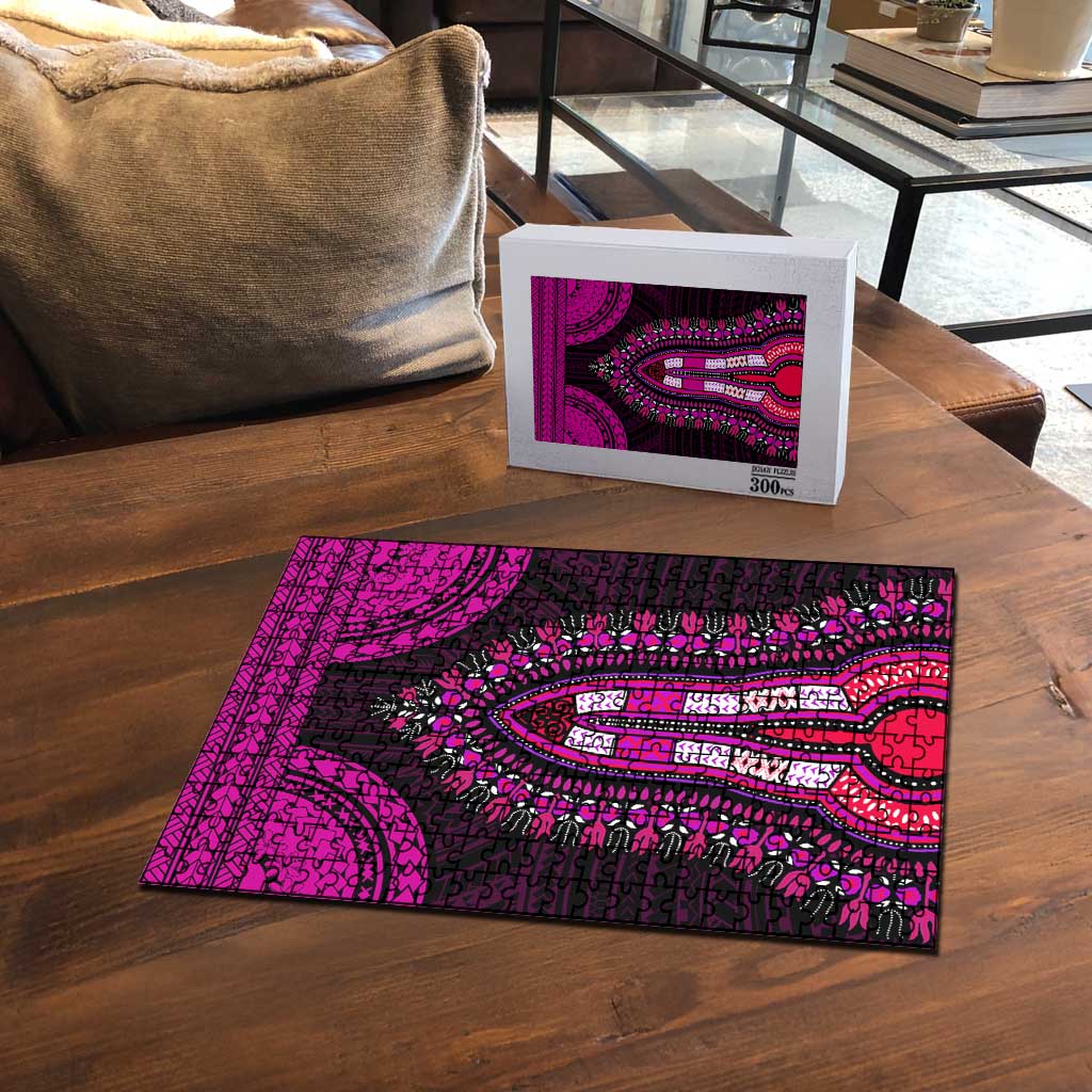 African Dashiki and Polynesian Pattern Puzzle Pink