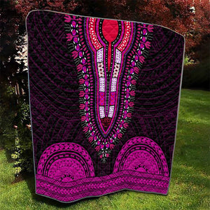 African Dashiki and Polynesian Pattern Quilt Pink