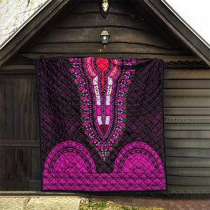 African Dashiki and Polynesian Pattern Quilt Pink