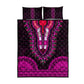 African Dashiki and Polynesian Pattern Quilt Bed Set Pink