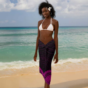 African Dashiki and Polynesian Pattern Sarong Pink