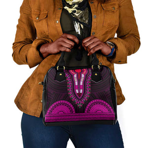 African Dashiki and Polynesian Pattern Shoulder Handbag Pink