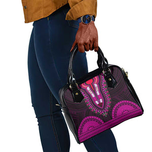 African Dashiki and Polynesian Pattern Shoulder Handbag Pink