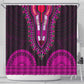 African Dashiki and Polynesian Pattern Shower Curtain Pink
