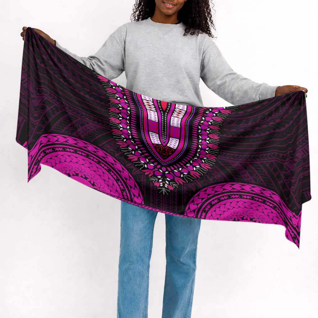 African Dashiki and Polynesian Pattern Simple Headwrap Pink