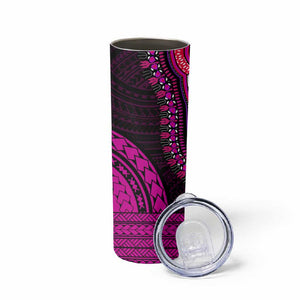 African Dashiki and Polynesian Pattern Skinny Tumbler Pink