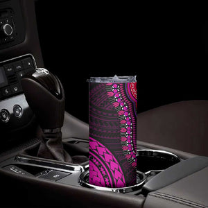 African Dashiki and Polynesian Pattern Skinny Tumbler Pink