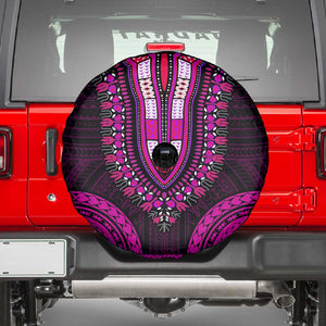 African Dashiki and Polynesian Pattern Spare Tire Cover Pink