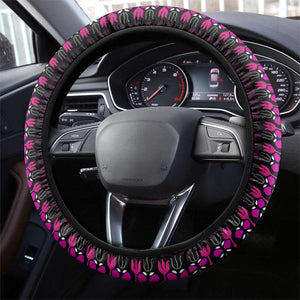 African Dashiki and Polynesian Pattern Steering Wheel Cover Pink