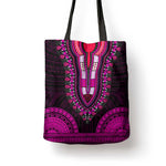 African Dashiki and Polynesian Pattern Tote Bag Pink