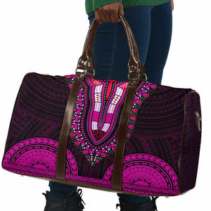 African Dashiki and Polynesian Pattern Travel Bag Pink