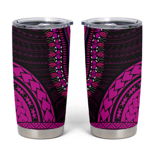 African Dashiki and Polynesian Pattern Tumbler Cup Pink