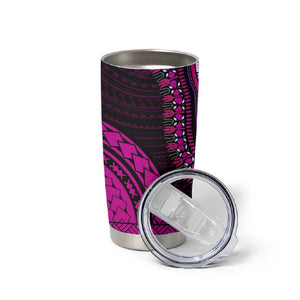 African Dashiki and Polynesian Pattern Tumbler Cup Pink