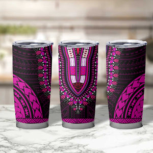 African Dashiki and Polynesian Pattern Tumbler Cup Pink