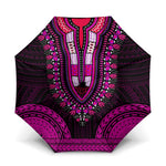 African Dashiki and Polynesian Pattern Umbrella Pink
