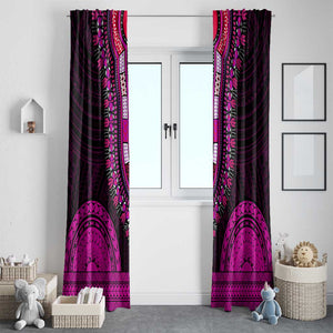 African Dashiki and Polynesian Pattern Window Curtain Pink