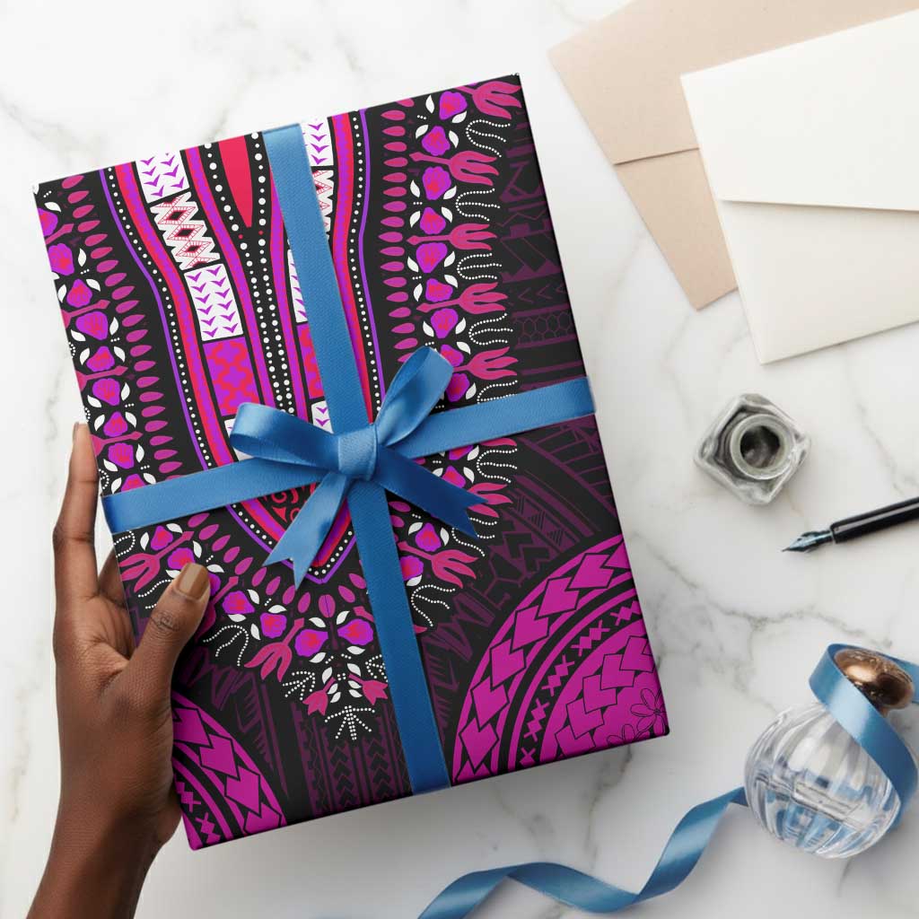 African Dashiki and Polynesian Pattern Wrapping Paper Pink - African Pride