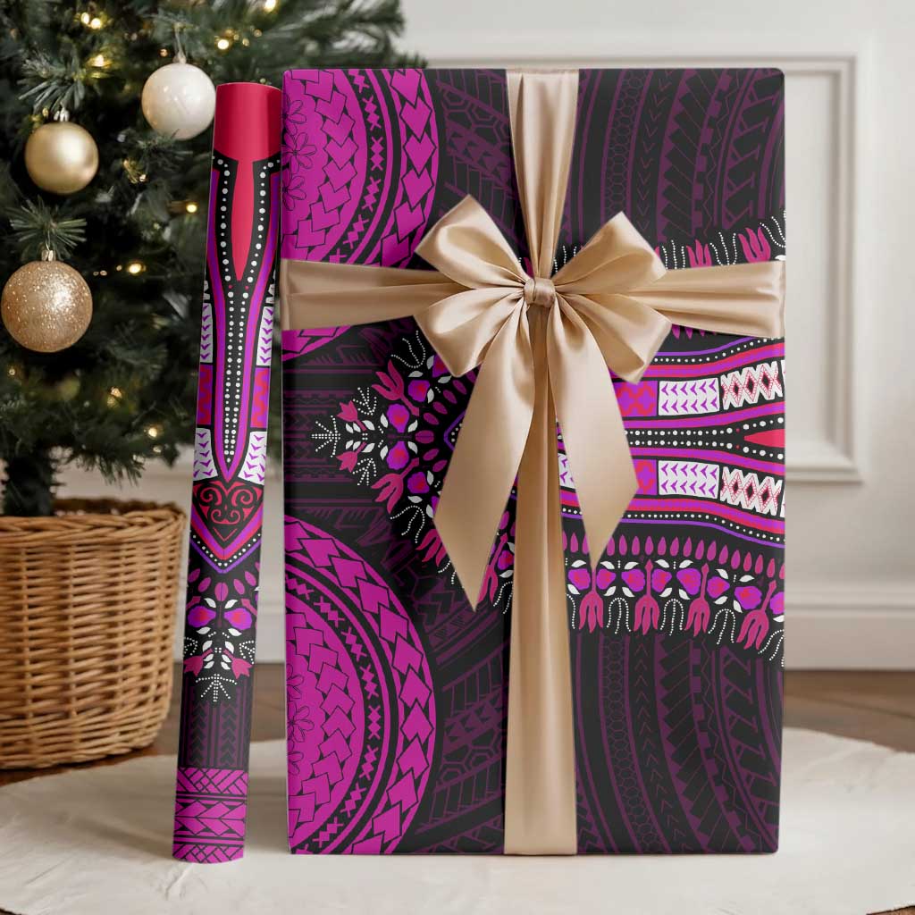 African Dashiki and Polynesian Pattern Wrapping Paper Pink - African Pride