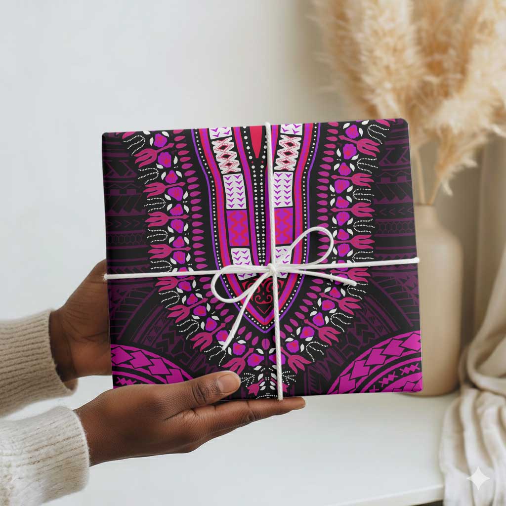 African Dashiki and Polynesian Pattern Wrapping Paper Pink - African Pride