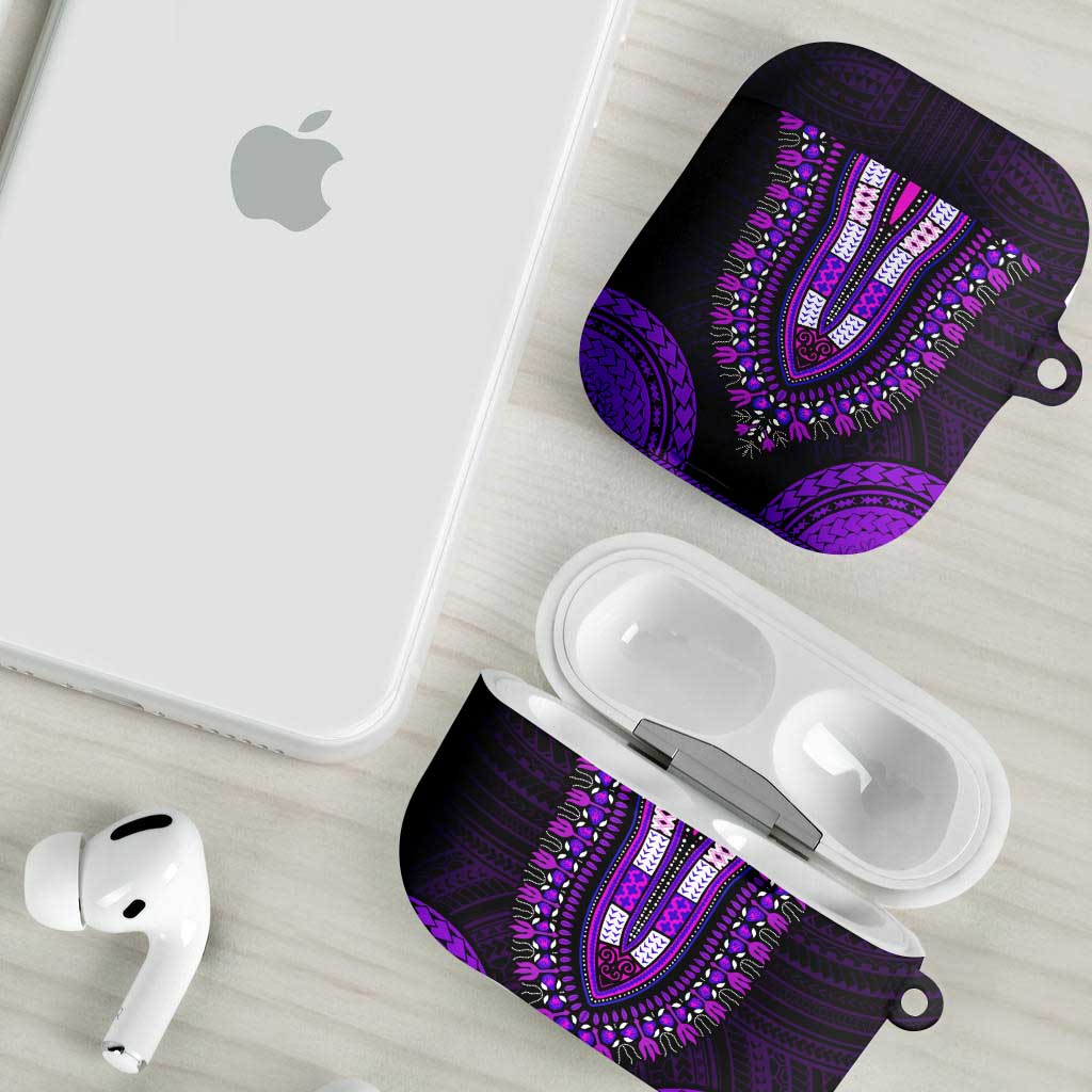 African Dashiki and Polynesian Pattern AirPods Case Purple