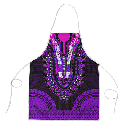 African Dashiki and Polynesian Pattern Apron Purple