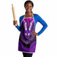 African Dashiki and Polynesian Pattern Apron Purple