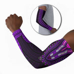 African Dashiki and Polynesian Pattern Arm Sleeves Purple