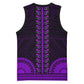 African Dashiki and Polynesian Pattern Basketball Jersey Purple LT9