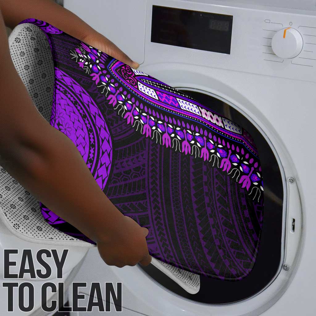 African Dashiki and Polynesian Pattern Bathroom Set Purple