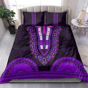 African Dashiki and Polynesian Pattern Bedding Set Purple