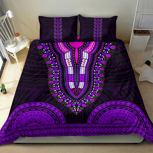 African Dashiki and Polynesian Pattern Bedding Set Purple