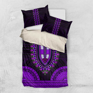 African Dashiki and Polynesian Pattern Bedding Set Purple