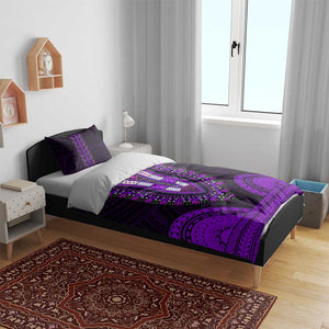 African Dashiki and Polynesian Pattern Bedding Set Purple