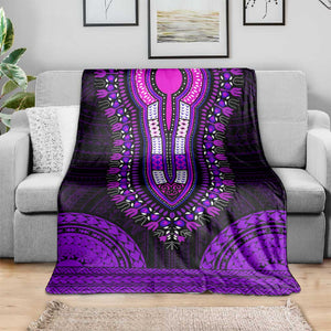 African Dashiki and Polynesian Pattern Blanket Purple